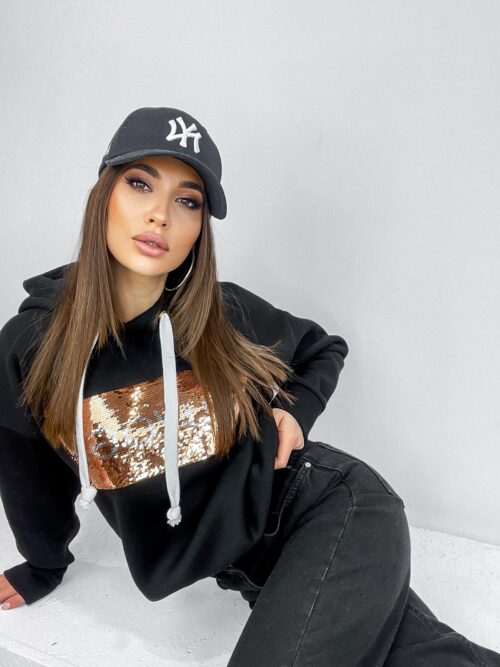 Bluza z cekinami Bling Bling czarna