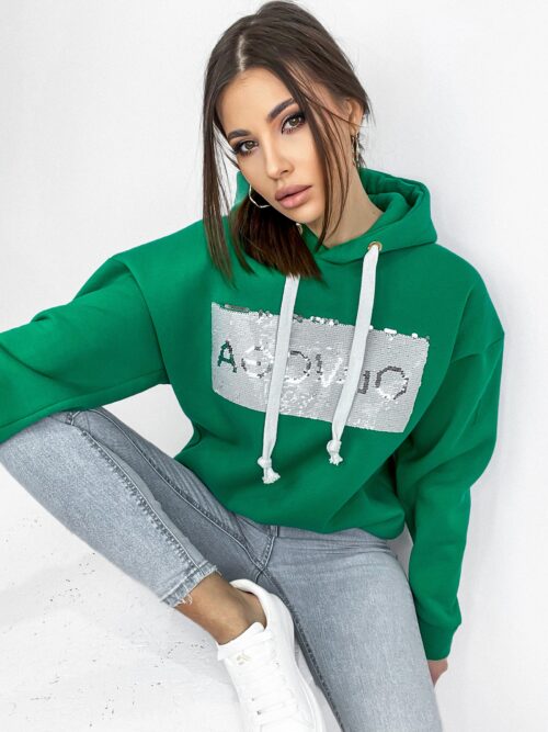Bluza z cekinami Bling Bling zielona