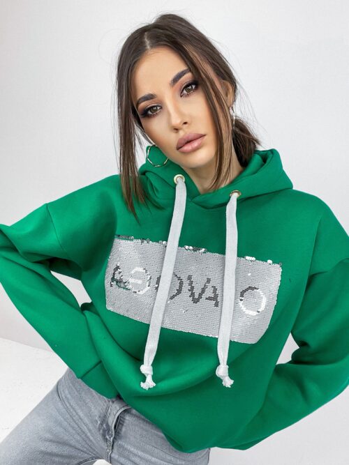 Bluza z cekinami Bling Bling zielona