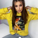 Bluza bawełniana z nadrukiem Forest żółta