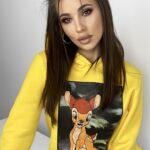 Bluza bawełniana z nadrukiem Forest żółta