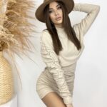 Komplet sukienka + bluza Ruff beżowy