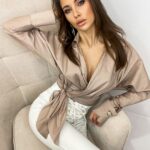 Spodnie z wiązaniem Golden Eyes ecru