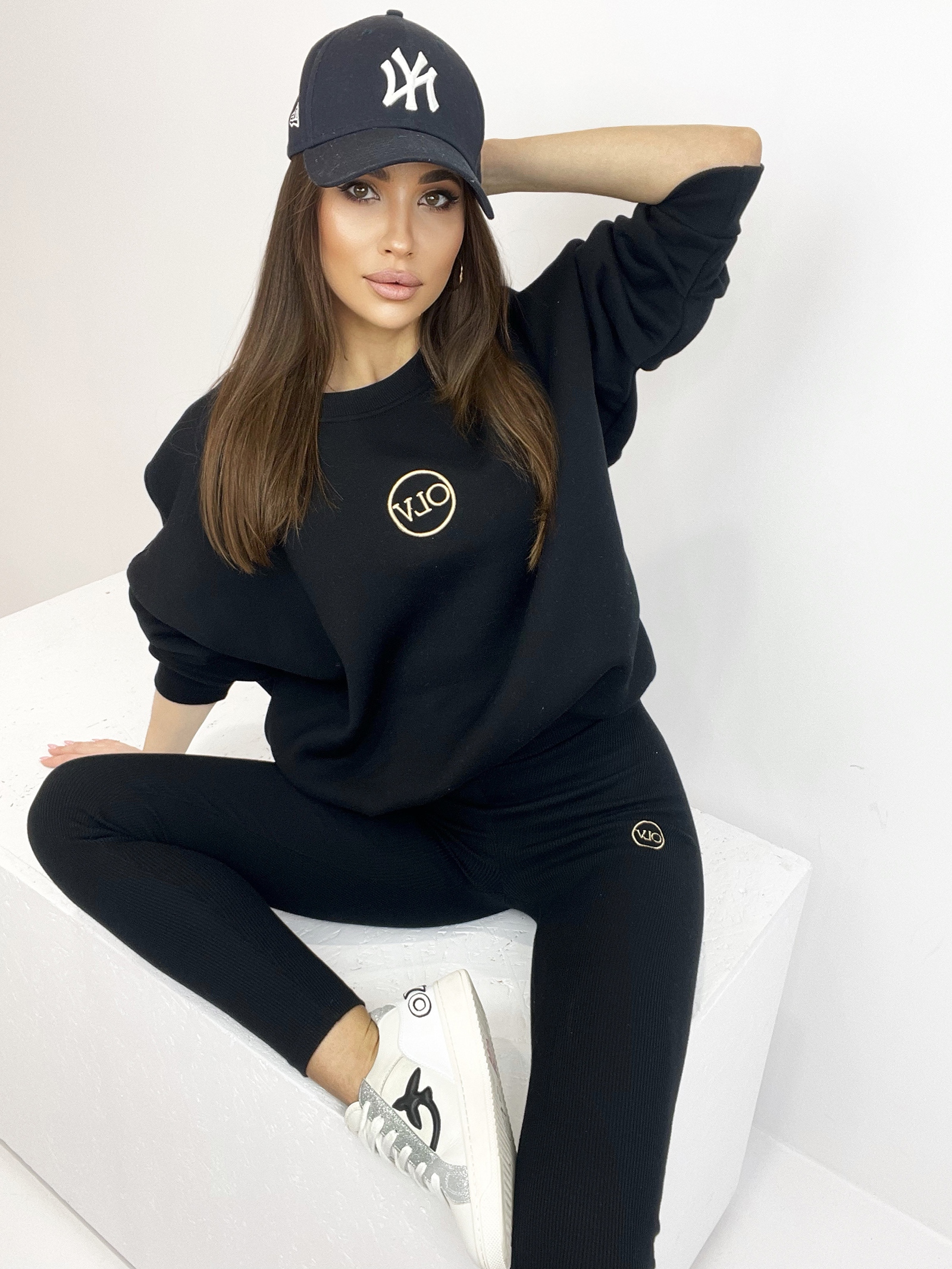 Komplet bawełniany Laid Back czarny