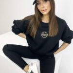 Komplet bawełniany Laid Back czarny