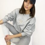 Komplet bawełniany Laid Back szary melanż