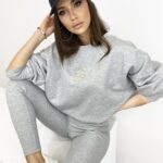 Komplet bawełniany Laid Back szary melanż