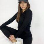 Komplet prążkowany Linda czarny