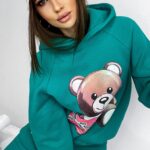 Komplet bawełniany z nadrukiem Dear miętowy