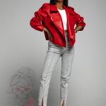 Kurtka skórzana ToOffice czerwona