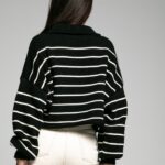 Sweter w paski Varius czarny