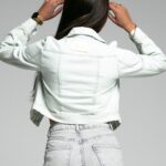 Kurtka jeansowa Splashed Jacket limonkowa