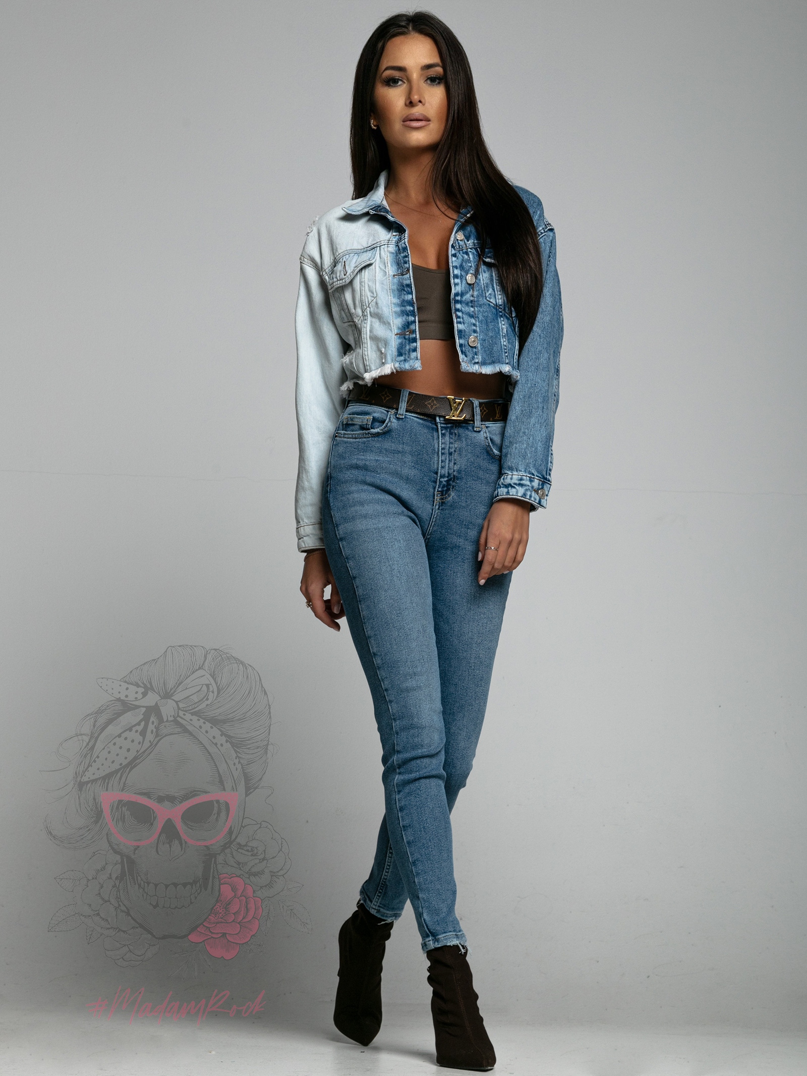 Krótka kurtka jeansowa DuColor niebieska Krótka kurtka jeansowa DuColor niebieska