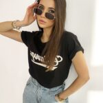 T-shirt bawełniany Lima czarny