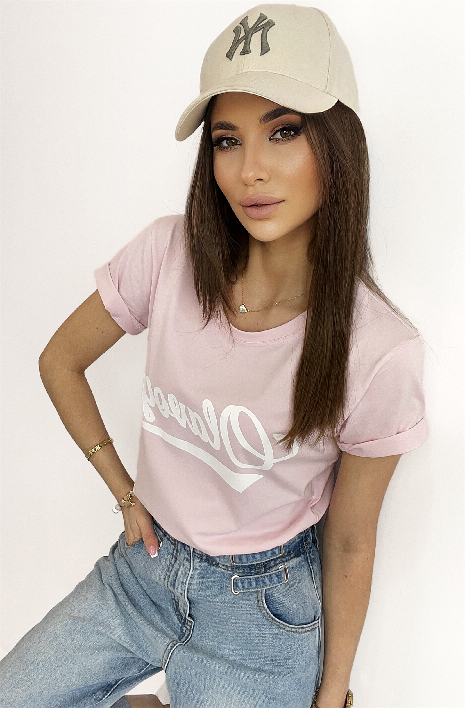 T-shirt bawełniany Lima pudrowy róż T-shirt bawełniany Lima pudrowy róż