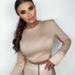 Bluzka elegancka Short beżowa