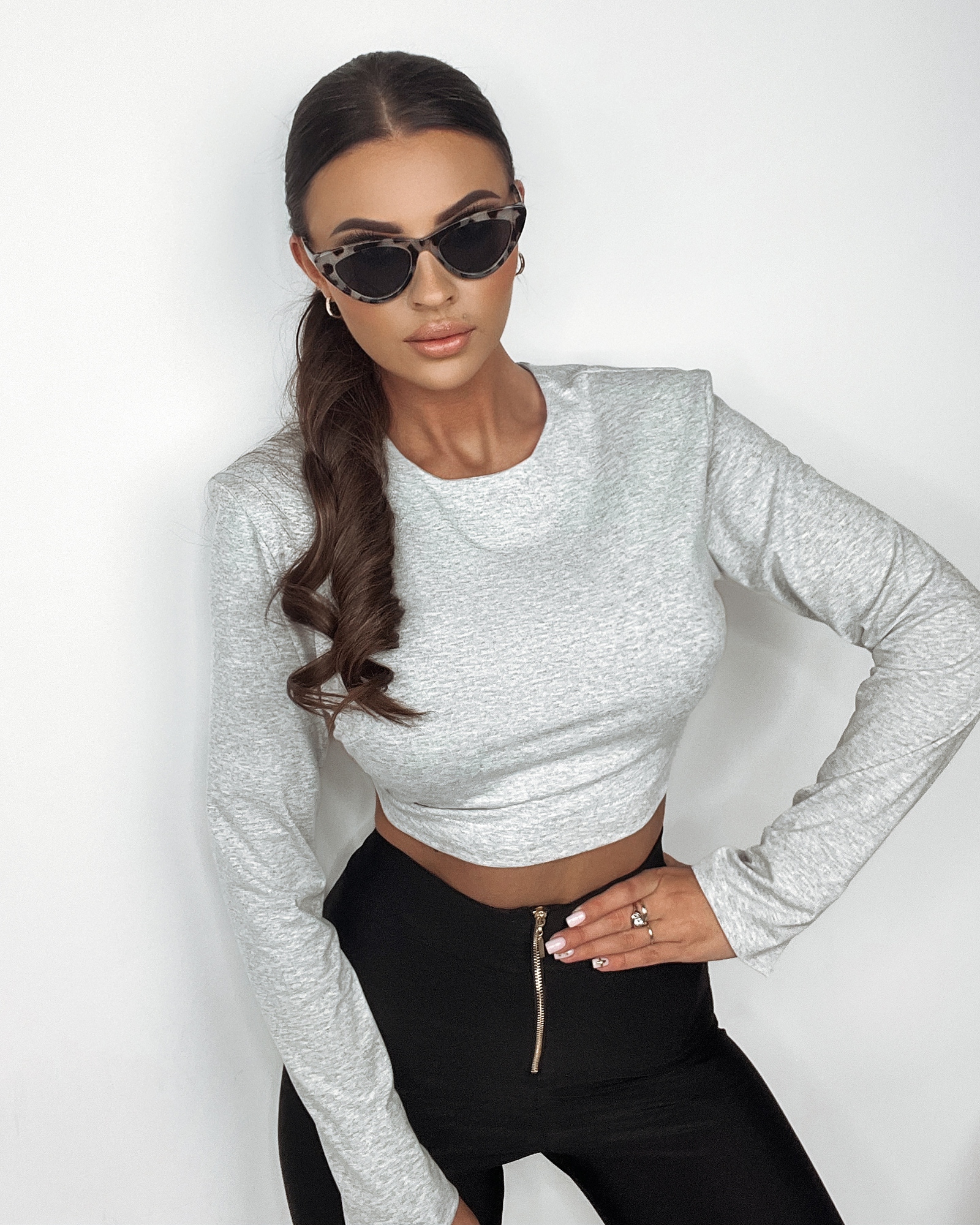 Bluzka elegancka Short szara