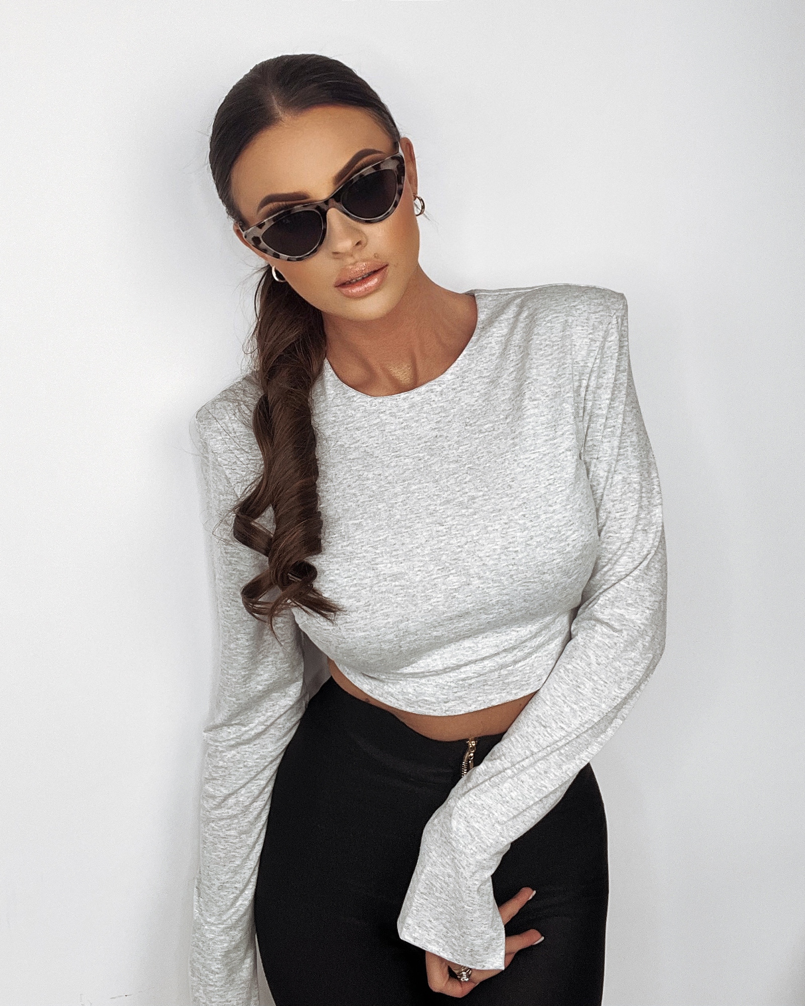 Bluzka elegancka Short szara