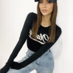 Body klasyczne z nadrukiem Amy czarne