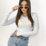 Body klasyczne z nadrukiem Amy białe