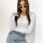 Body klasyczne z nadrukiem Amy białe