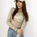 Body klasyczne z nadrukiem Amy beżowe