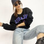 Bluza oversize z nadrukiem Philadel czarna