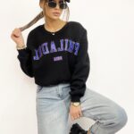 Bluza oversize z nadrukiem Philadel czarna