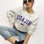 Bluza oversize z nadrukiem Ola Voga Philadel ecru