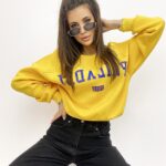 Bluza oversize z nadrukiem Ola Voga Philadel żółta
