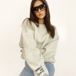 Bluza bawełnina oversize Light Colors szary melanż