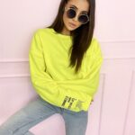 Bluza bawełnina oversize Light Colors neonowa limonka