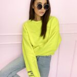 Bluza bawełnina oversize Light Colors neonowa limonka