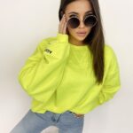 Bluza bawełnina oversize Light Colors neonowa limonka