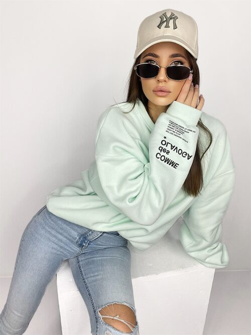 Bluza bawełnina oversize Light Colors miętowa