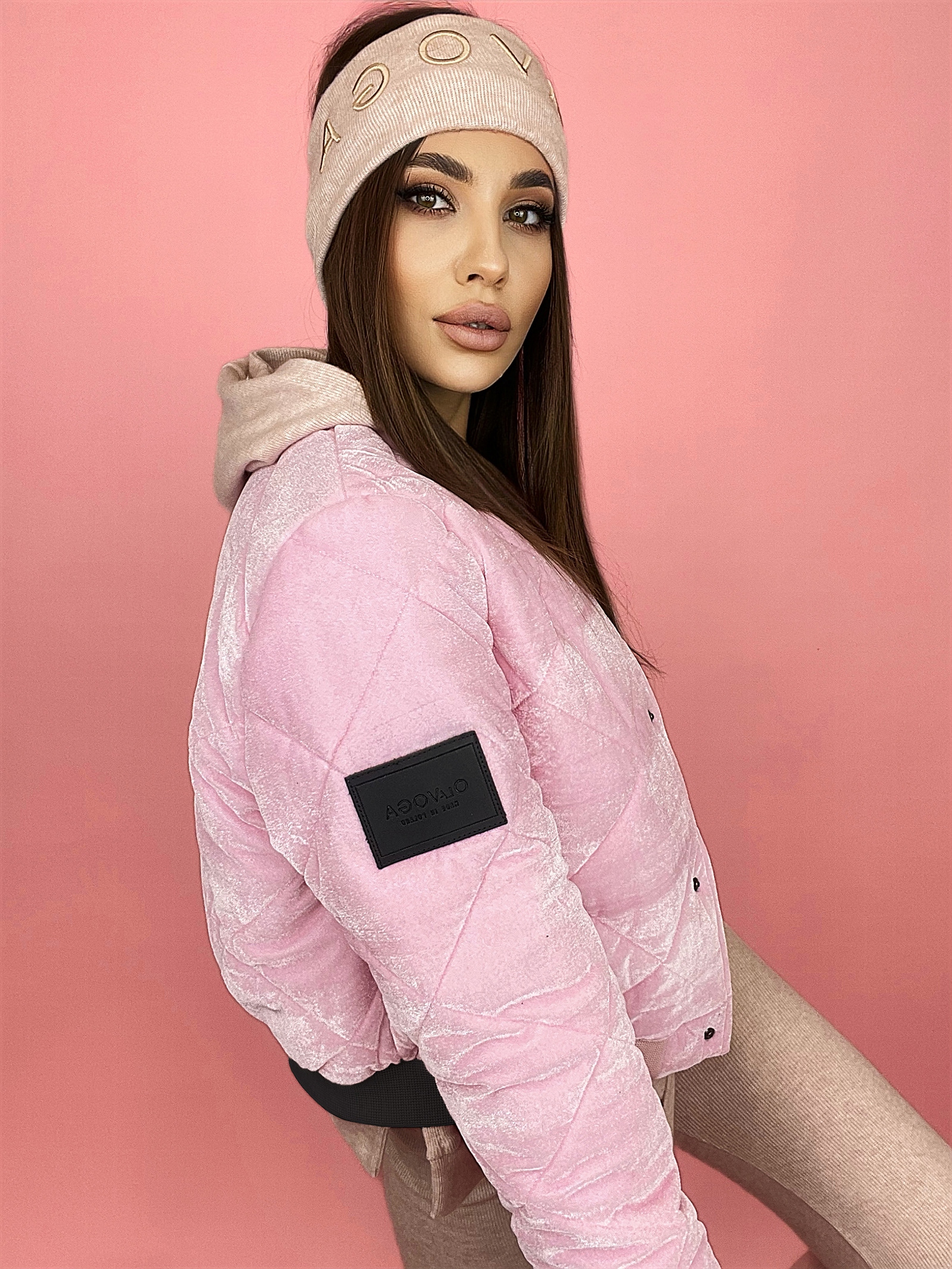 Kurtka bomberka błyszcząca Fame j.różowa Kurtka bomberka błyszcząca Fame j.różowa