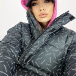 Kurtka bomberka logowana O'la Voga Print czarna