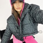 Kurtka bomberka logowana O'la Voga Print czarna