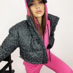 Kurtka bomberka logowana O'la Voga Print czarna