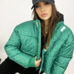 Kurtka bomberka logowana O'la Voga Print j.zielona