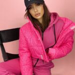 Kurtka bomberka logowana O'la Voga Print neonowa różowa