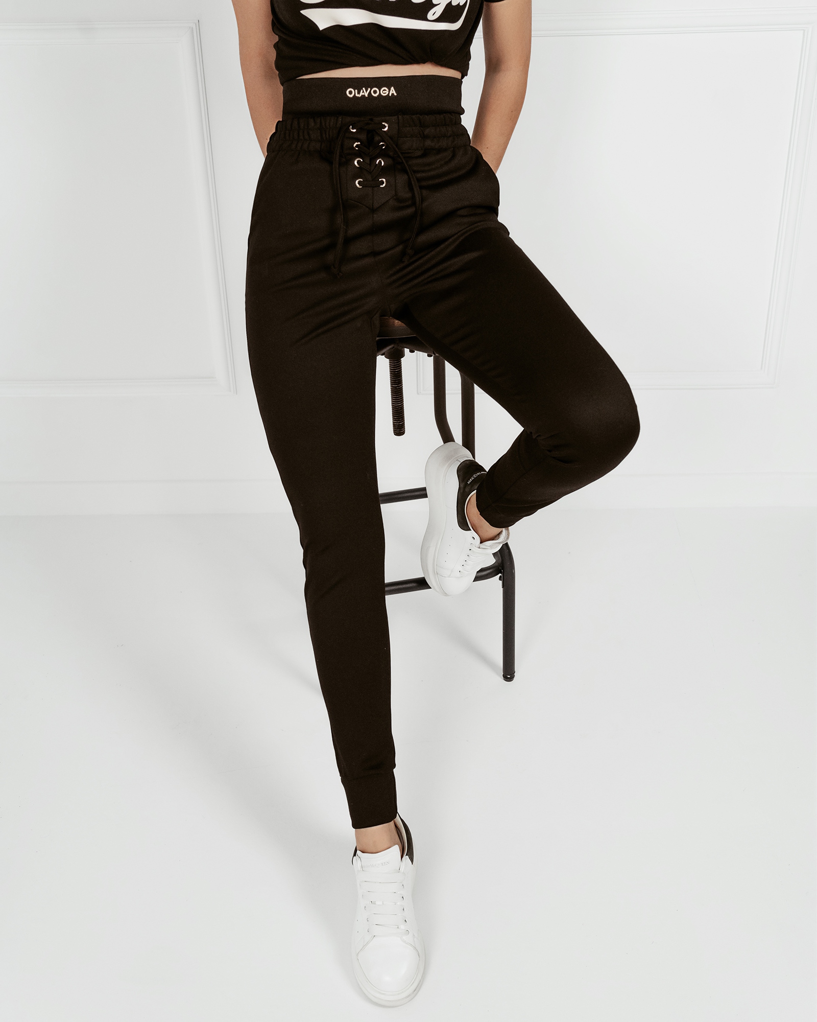 Spodnie sznurowane Loose Black czarne