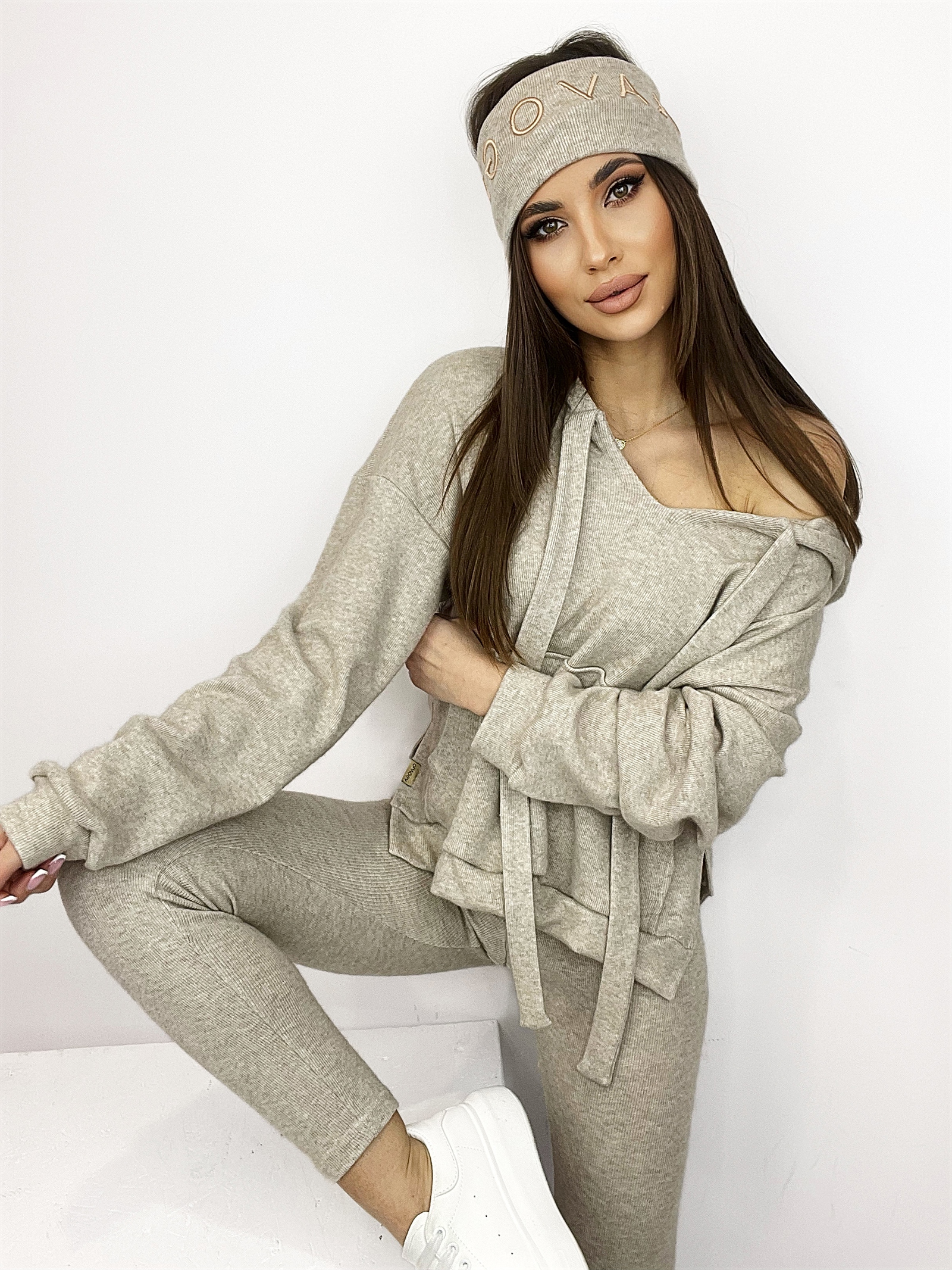 Opaska logowana Warm Comfort beżowa