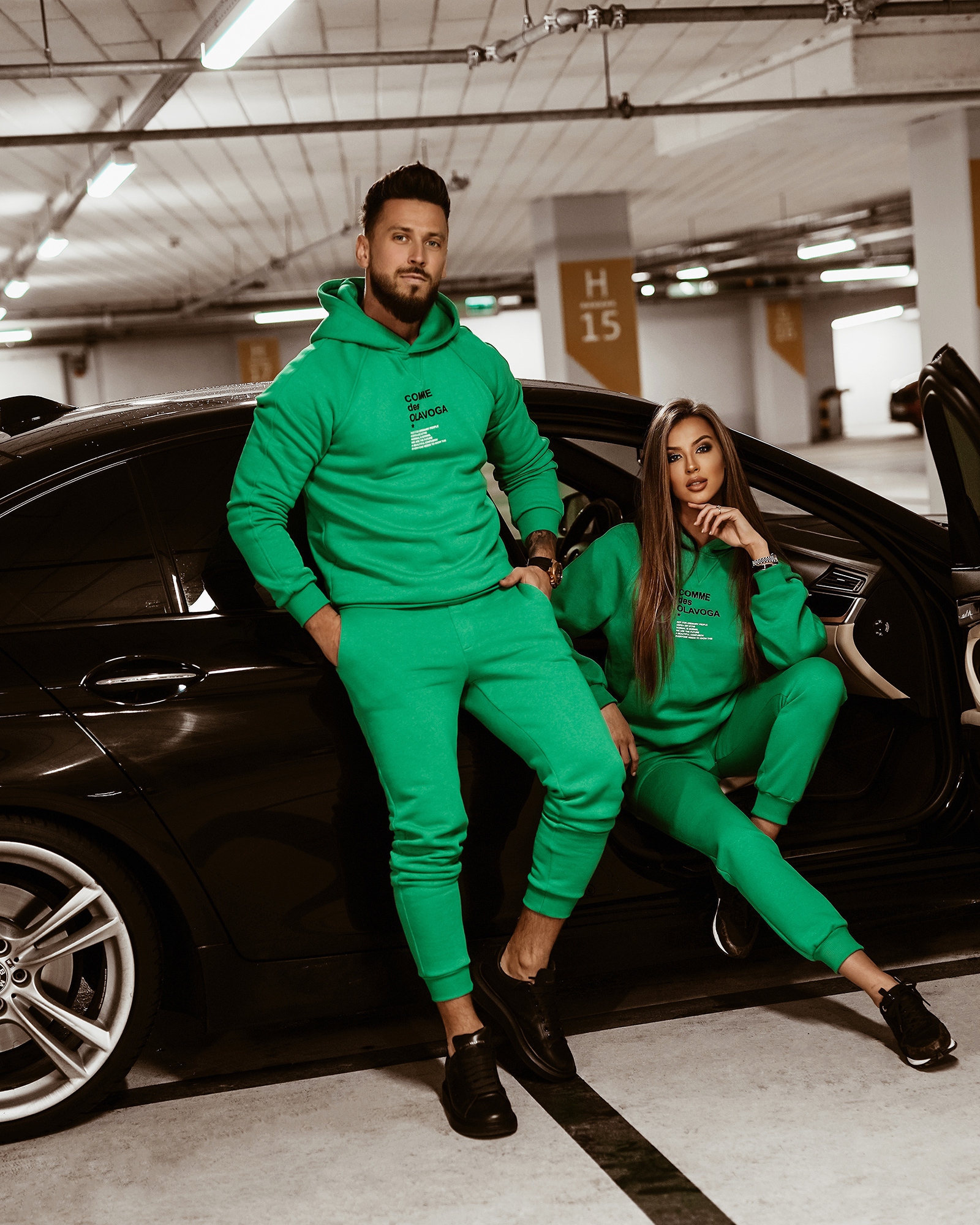 -wyprzedane-Komplet bawełniany Street Look Woman zielony