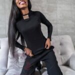 -wyprzedane-Komplet prążkowany Laki Sort czarny