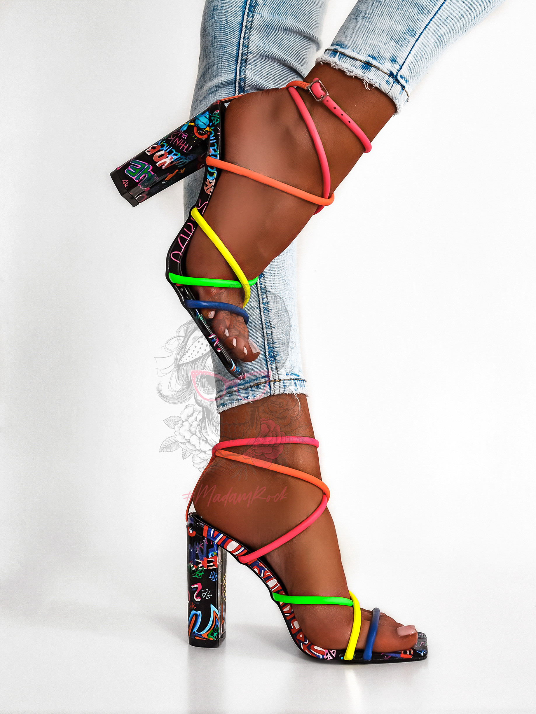 Sandały na słupku Rock Snap III kolorowe neonowe Sandały na słupku Rock Snap III kolorowe neonowe