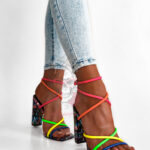 Sandały na słupku Rock Snap III kolorowe neonowe