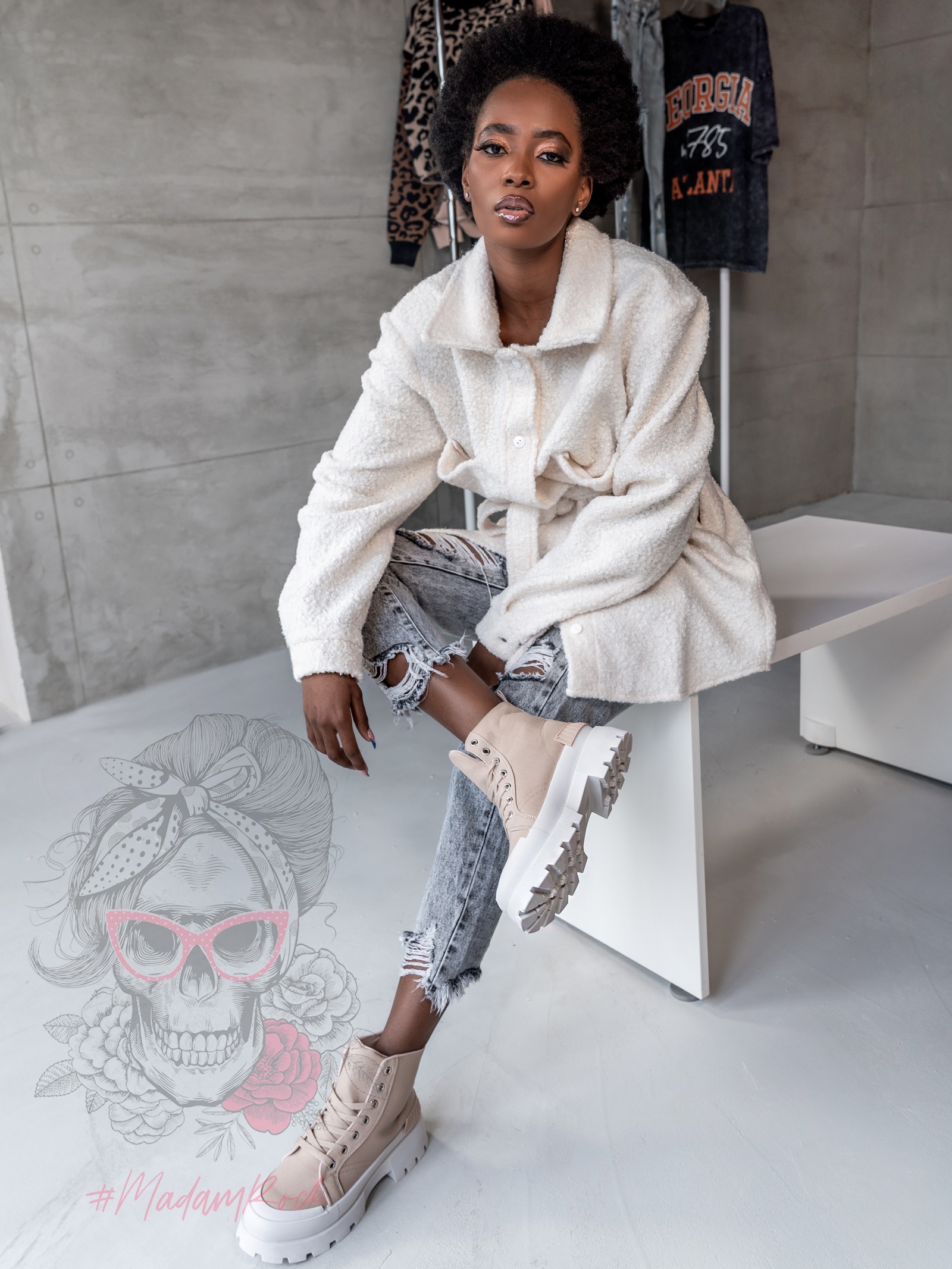 -WYPRZEDANE-Trampki za kostkę Plush Rock II c.beżowe