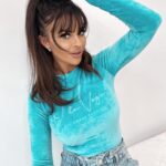 Body dopasowane welurowe Logo turkusowe