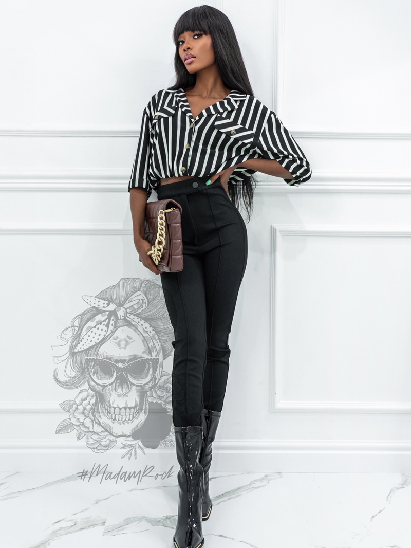 Spodnie dopasowane Elegant czarne